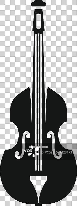 低音提琴展示其琴弦和音孔图片素材