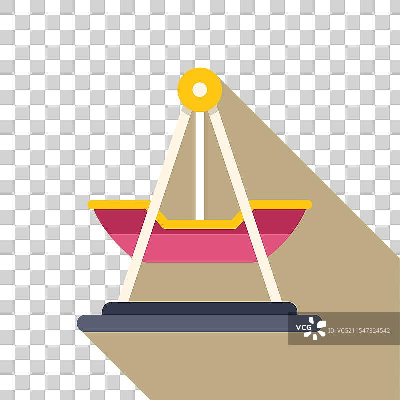 秋千在游乐场上摇摆，吸引着孩子们的注意图片素材