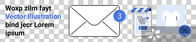 购物和折扣的电子邮件通知图片素材