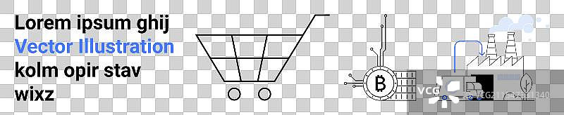 电子商务购物车加密货币挖矿图片素材
