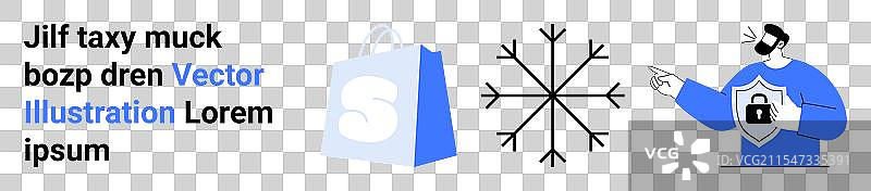 电子商务安全概念与购物袋图片素材