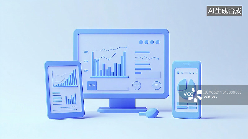 【AI数字艺术】3D互联网电脑白底图元素图片素材