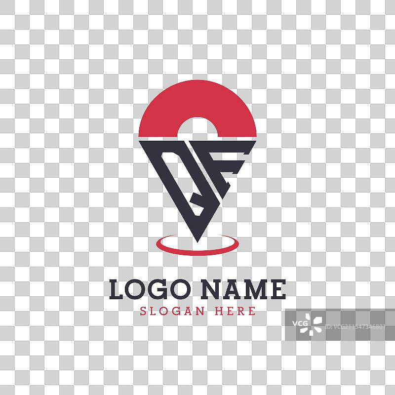 现代化的QF位置图标设计，QF定位标志图片素材