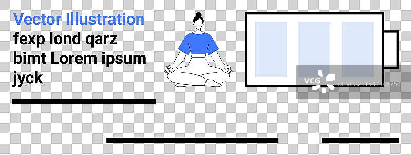 瑜伽姿势与充电电池象征着图片素材