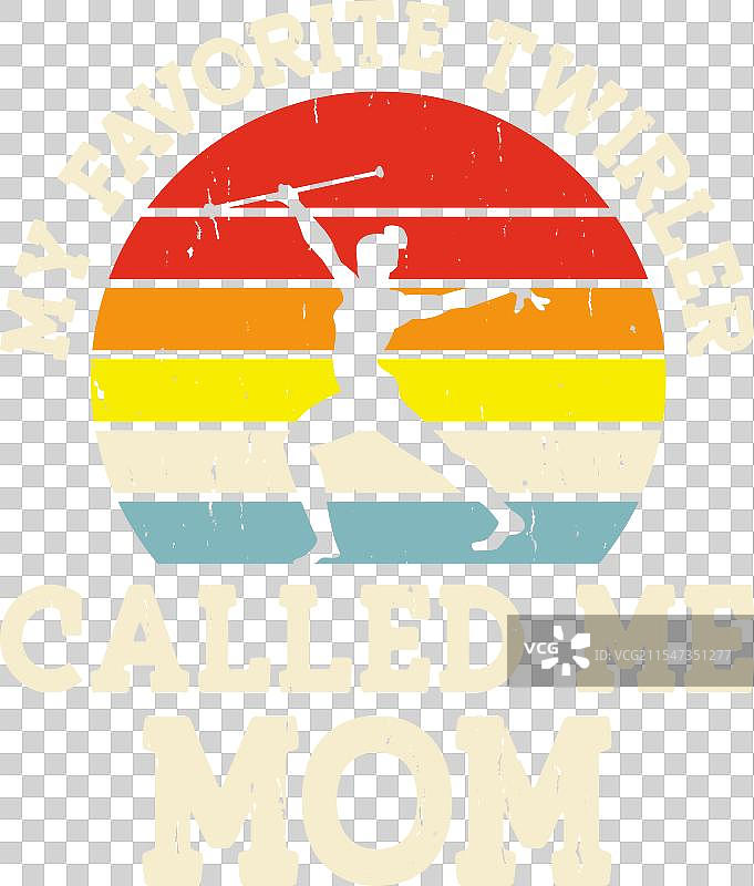 复古花棒表演T恤设计图片素材