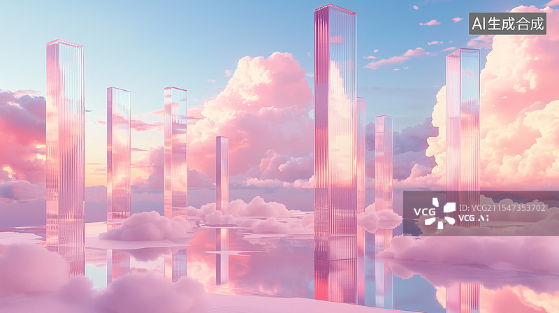 【AI数字艺术】梦幻云海仙境图片素材