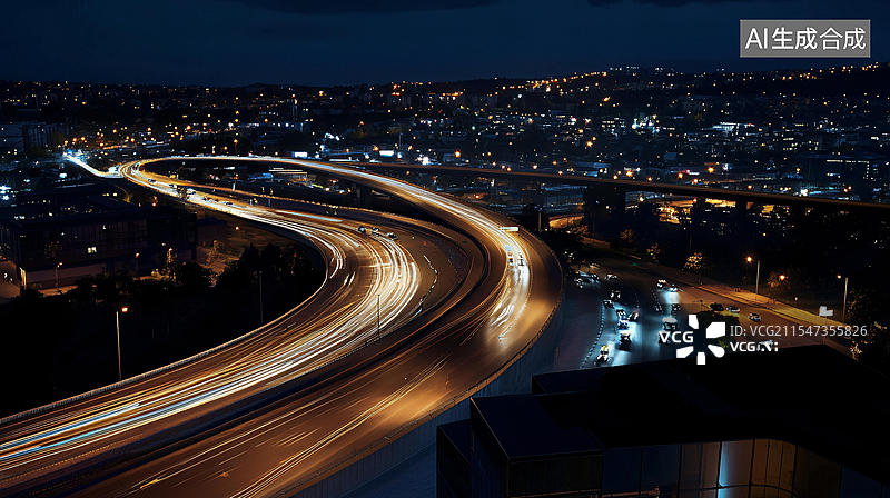 【AI数字艺术】高速交汇图片素材
