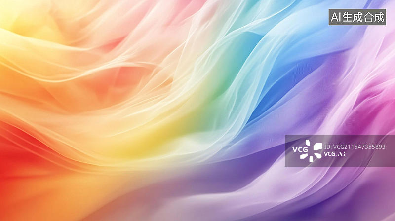 【AI数字艺术】彩色渐变背景薄纱素材图片素材