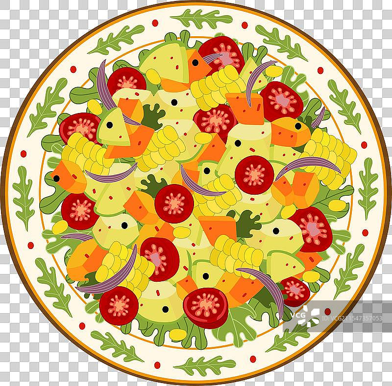 盘子上的沙拉图片素材