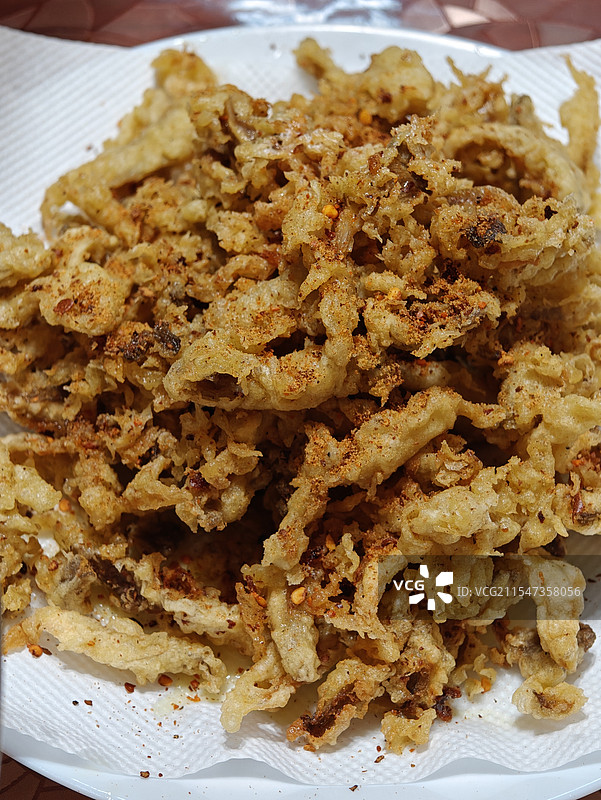 椒盐蘑菇的特写图片素材