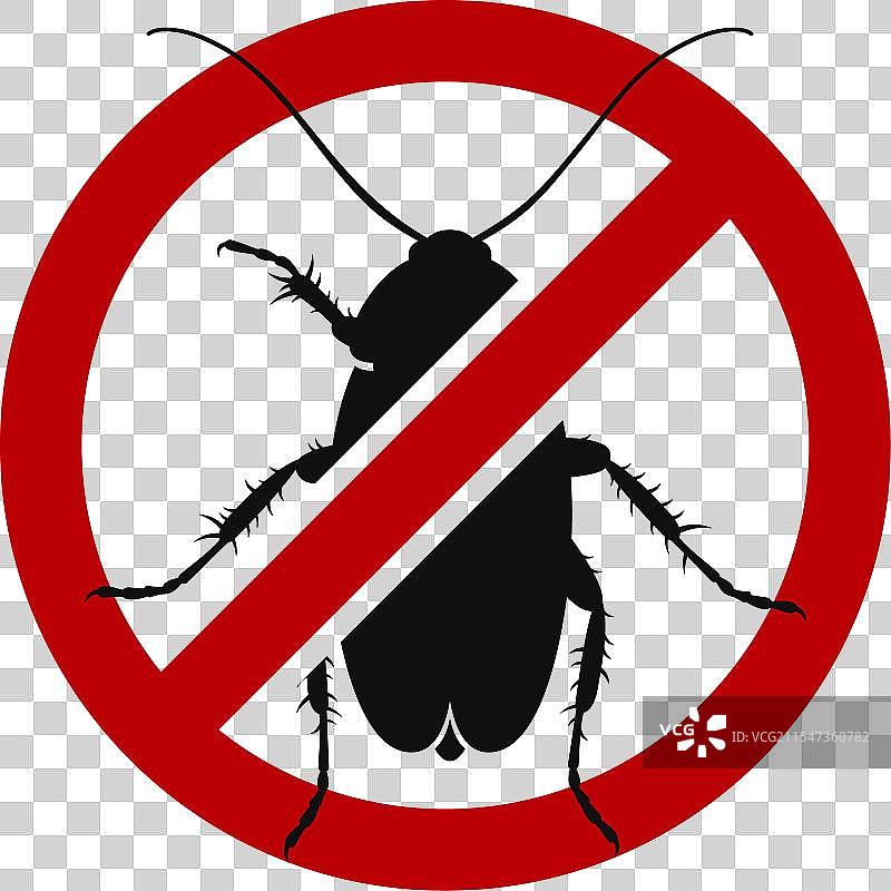 防止蟑螂和昆虫的标志图片素材