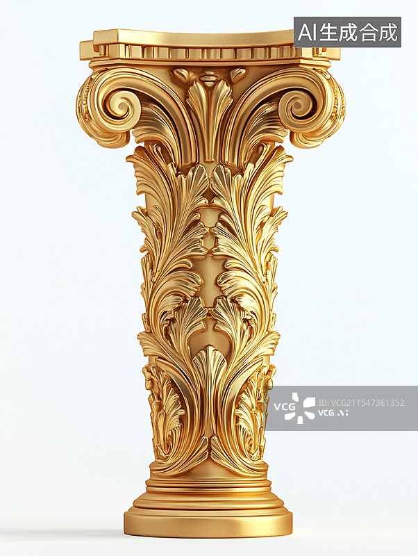 【AI数字艺术】一个金色的罗马柱图片素材