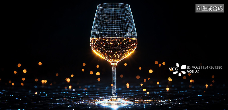 【AI数字艺术】一个精致的高脚酒杯图片素材