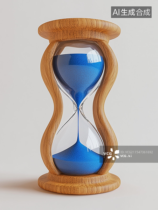 【AI数字艺术】一个玻璃沙漏计时器图片素材