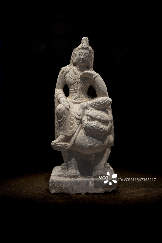 青石文殊菩萨造像图片素材