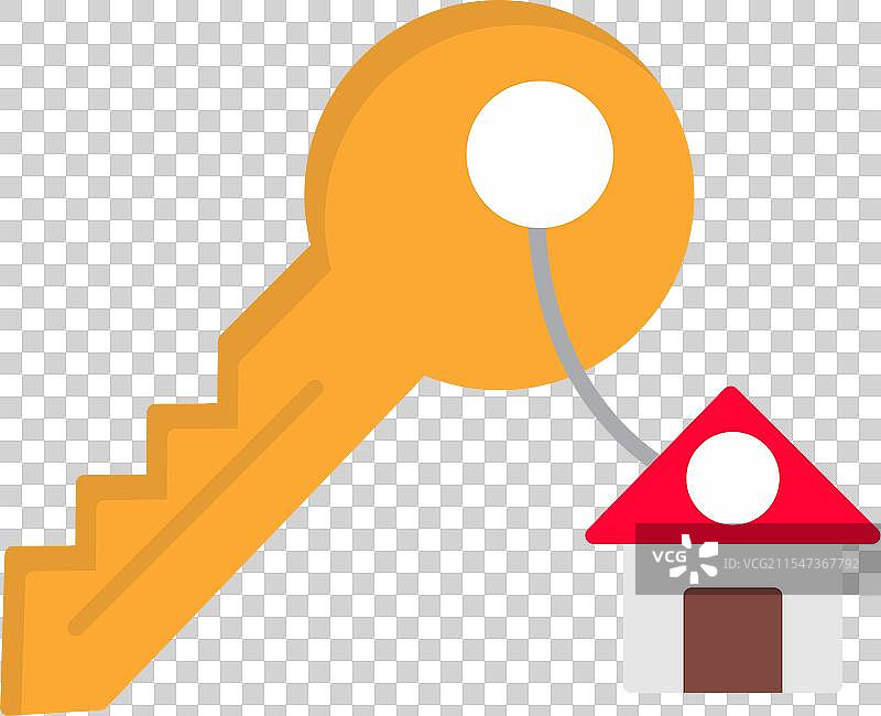 房屋钥匙扁平图标设计图片素材