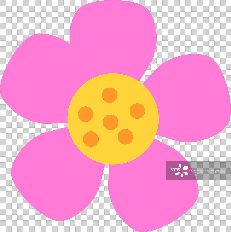 金莲花扁平图标设计图片素材