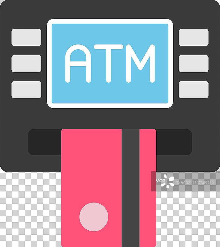 ATM机平面图标设计图片素材
