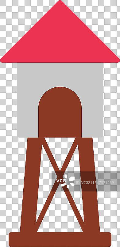 瞭望塔扁平图标设计图片素材