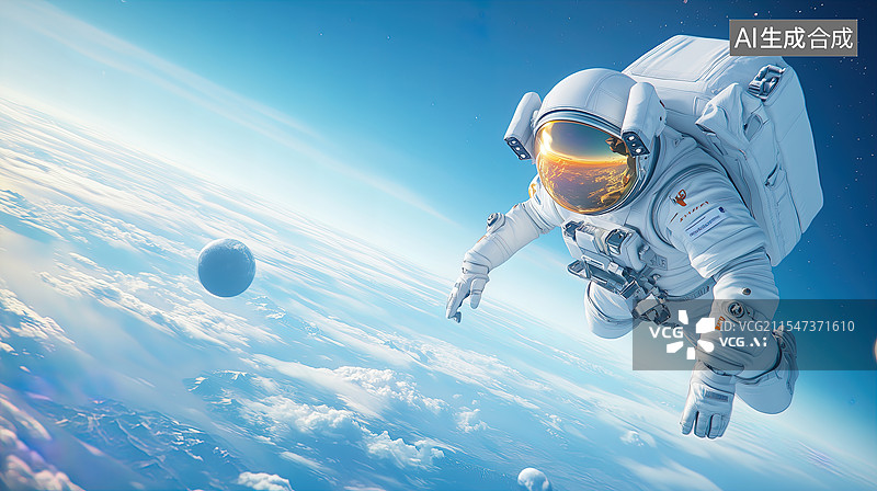 【AI数字艺术】太空漫游：宇航员的视野图片素材