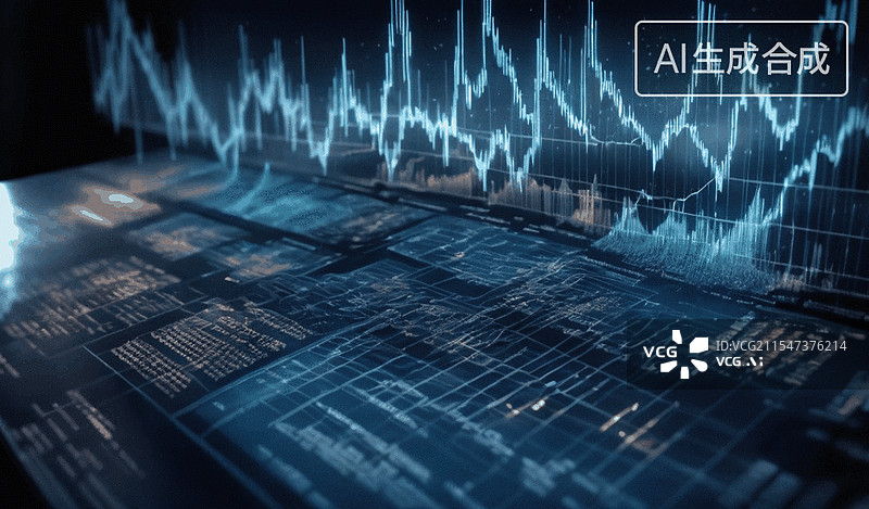 【AI数字艺术】数据波形图图片素材