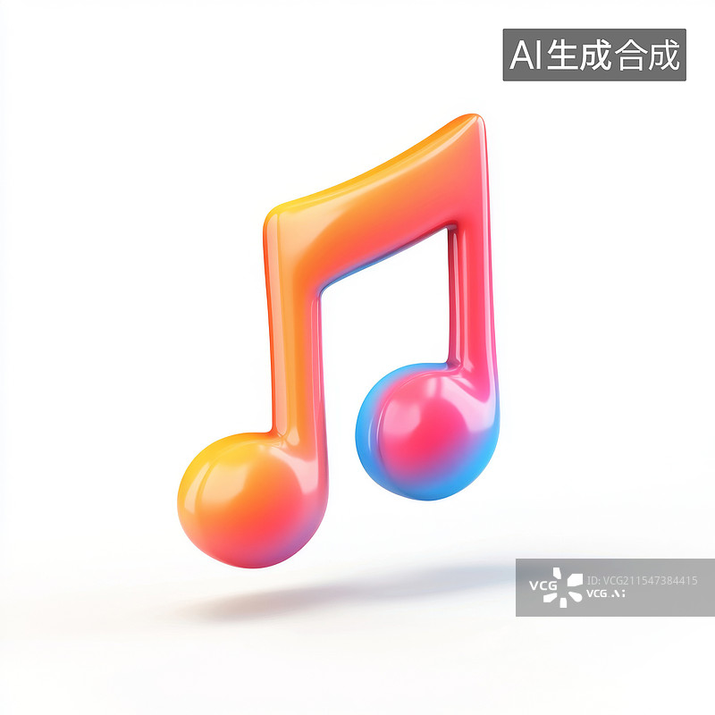 【AI数字艺术】音乐音符3D元素图标符号图片素材