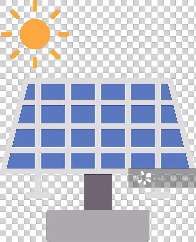太阳能电池板扁平图标设计图片素材