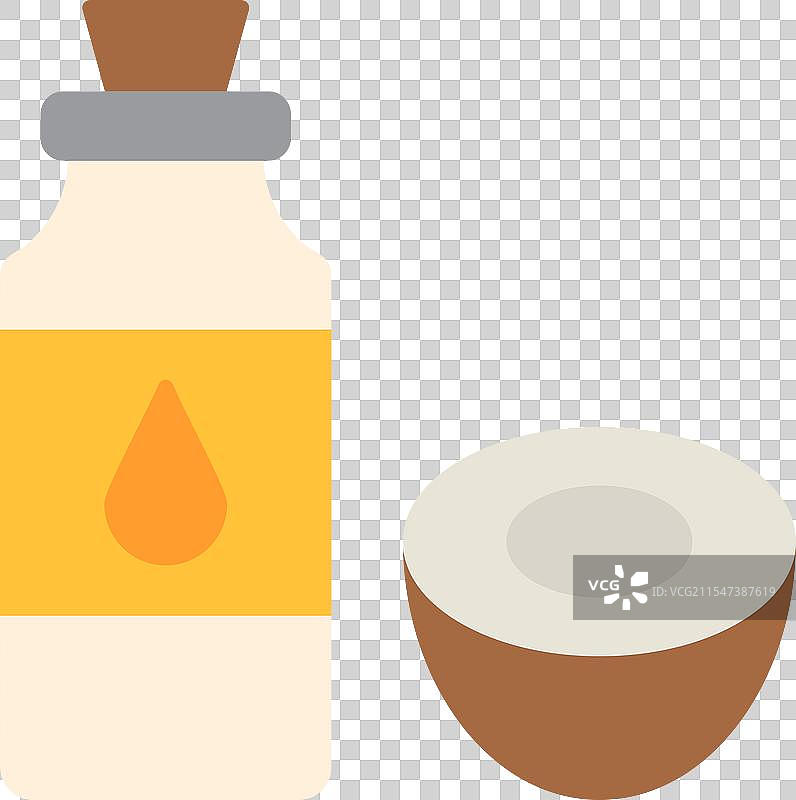 椰子油扁平图标设计图片素材