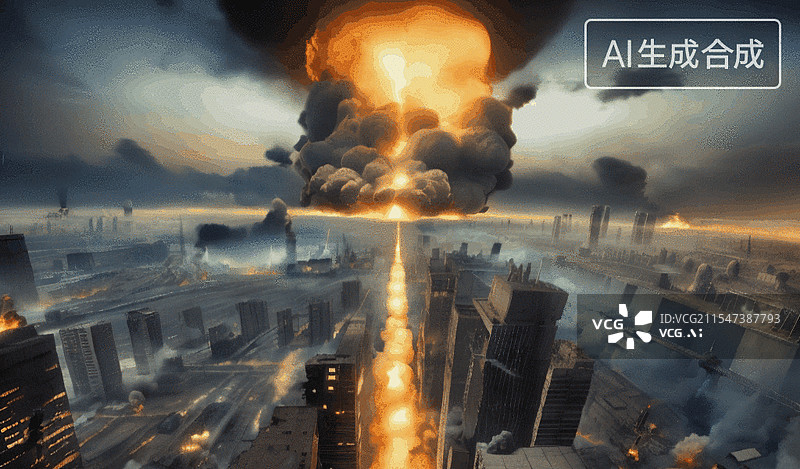 【AI数字艺术】城市毁灭图片素材