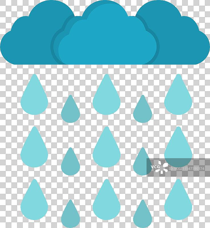 大雨扁平图标设计图片素材