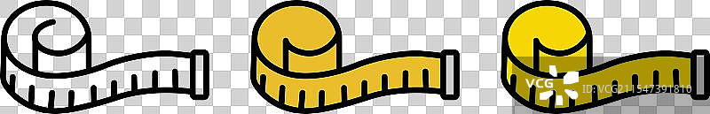 测量带图标集裁缝尺长度图片素材