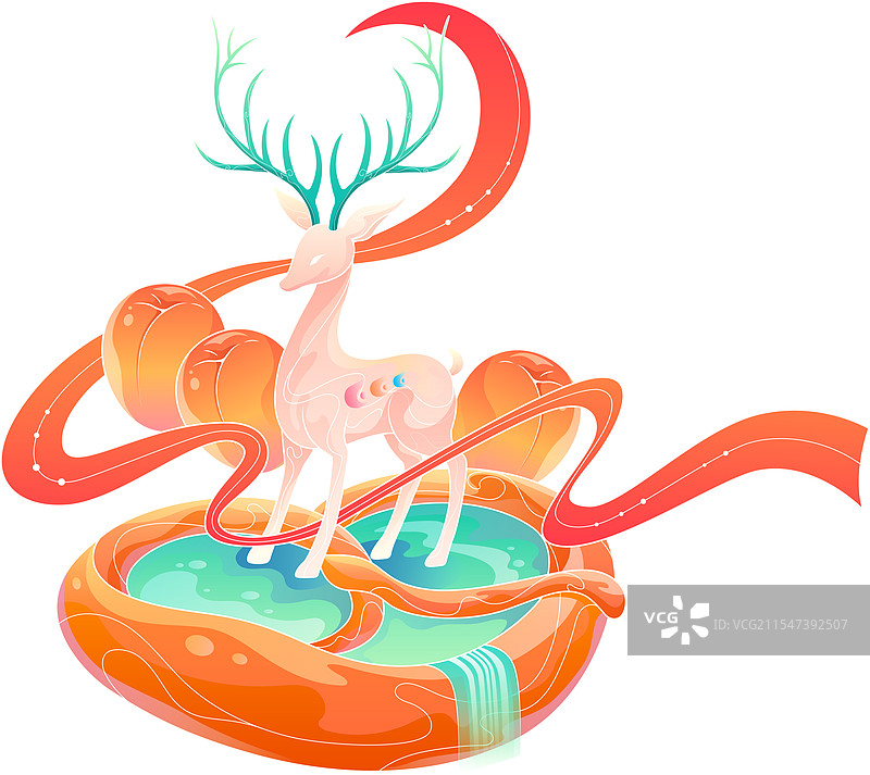 敦煌九色鹿图片素材