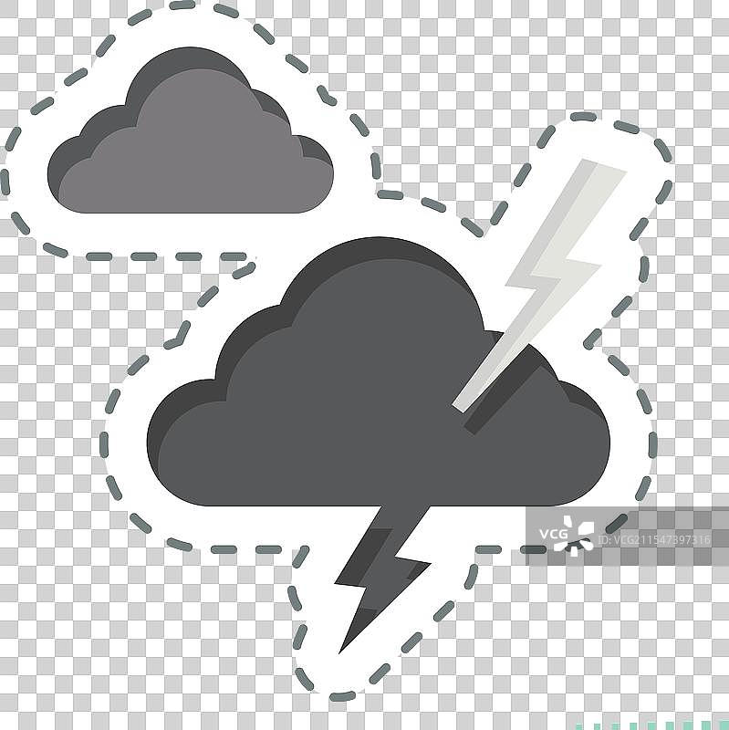 与休闲相关的风暴剪贴线贴纸图片素材