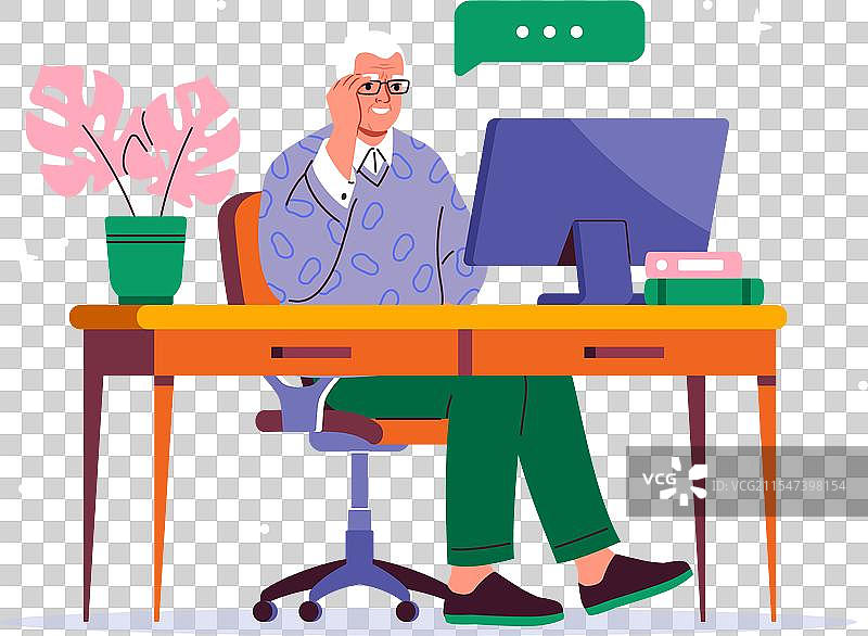 老人与人在线交流图片素材