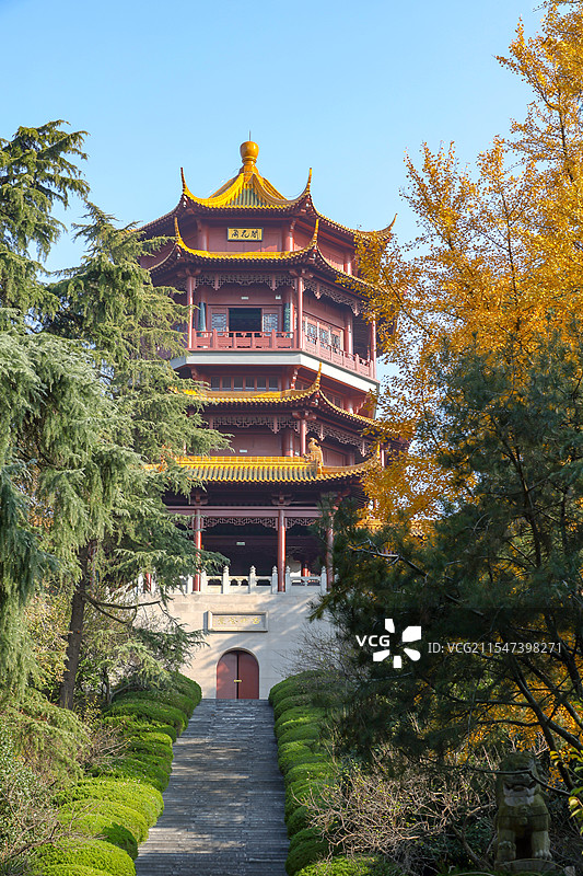 南京雨花台风景区冬天秋色风光图片素材