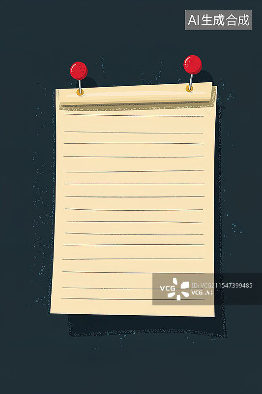 【AI数字艺术】图钉钉住的信笺图片素材