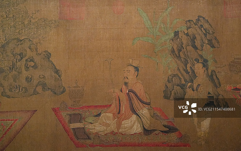 唐代 绘画 孙位 高逸图 竹林七贤 上海博物馆 镇馆之宝 国宝图片素材