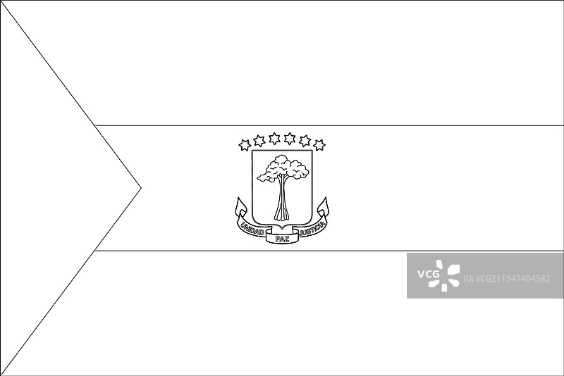 赤道几内亚的黑色轮廓国旗图片素材