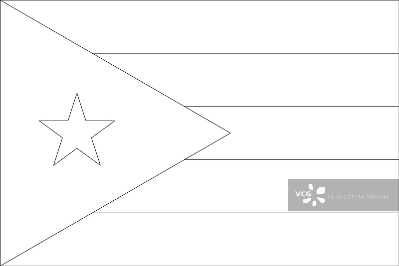 古巴的黑色轮廓旗帜图片素材