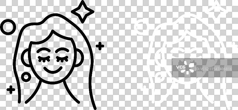 护肤图标集 面部光泽符号 美丽或图片素材