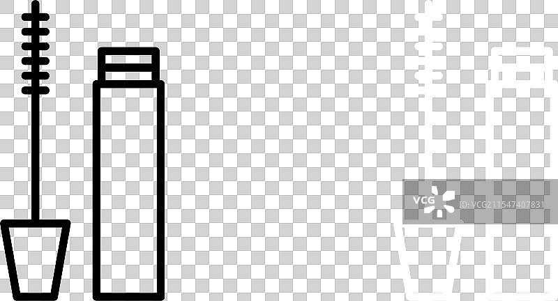 睫毛膏图标集 美容眼睫毛刷符号图片素材