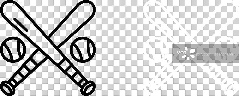 美国棒球运动图标集图片素材