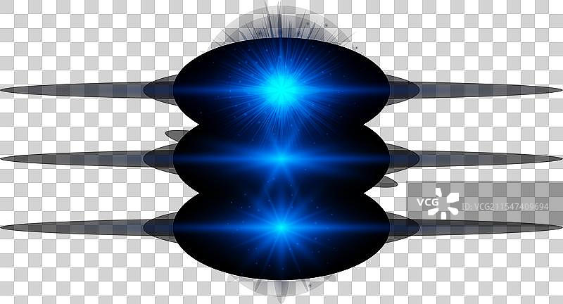 一组蓝色水平光效镜头图片素材