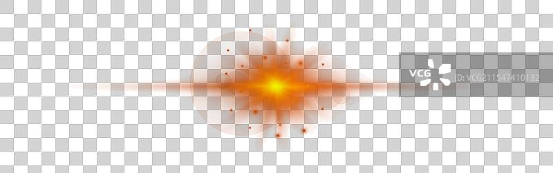 橙色水平光效镜头光晕图片素材