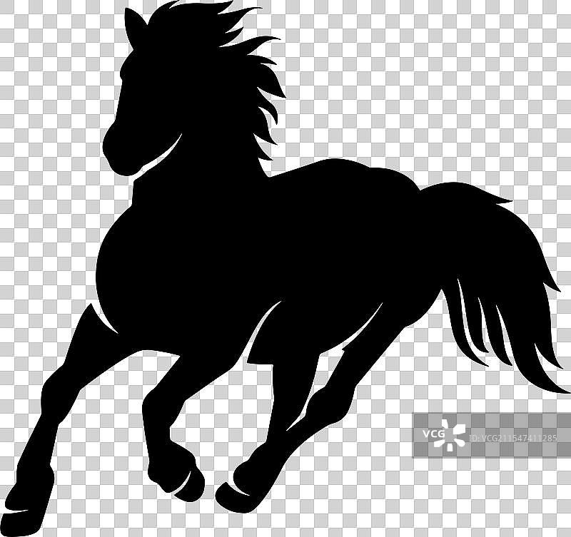 复古马的剪影，适合乡村风格主题图片素材