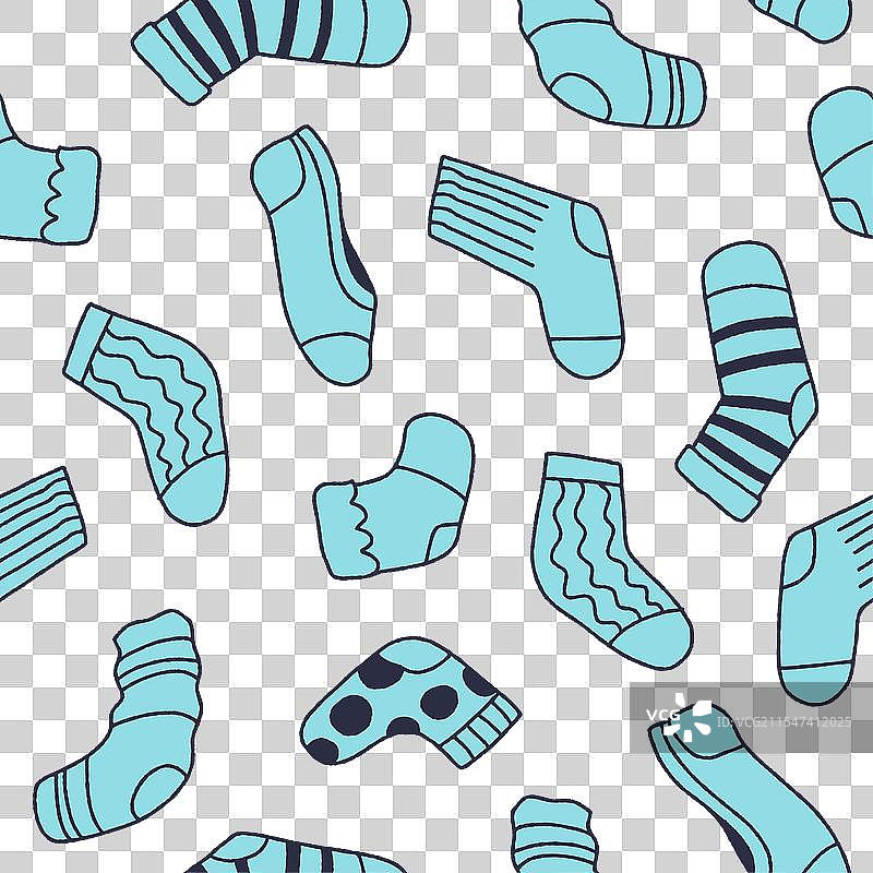 无缝袜子图案轮廓用于印刷图片素材