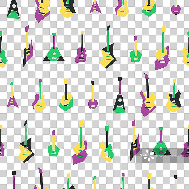 垂直排列的吉他无缝图案图片素材