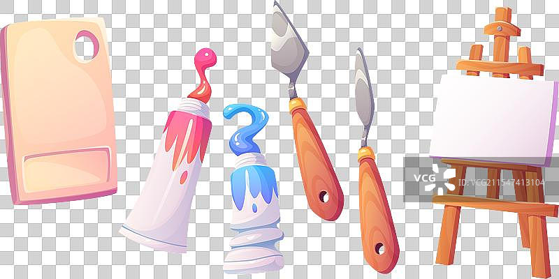 绘画的艺术工具和材料图片素材