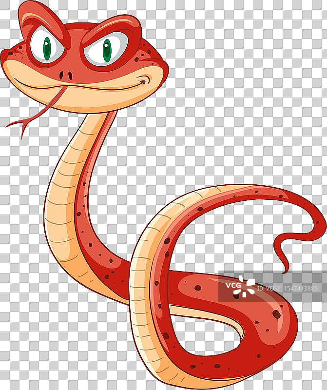 色彩斑斓、微笑的蛇，风格活泼图片素材