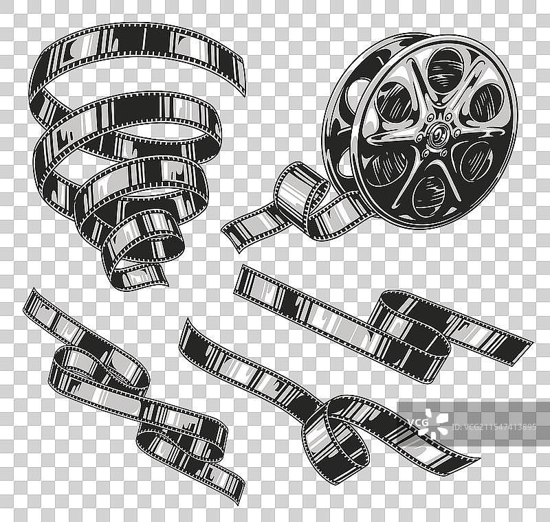 电影胶卷和胶片的艺术表现图片素材